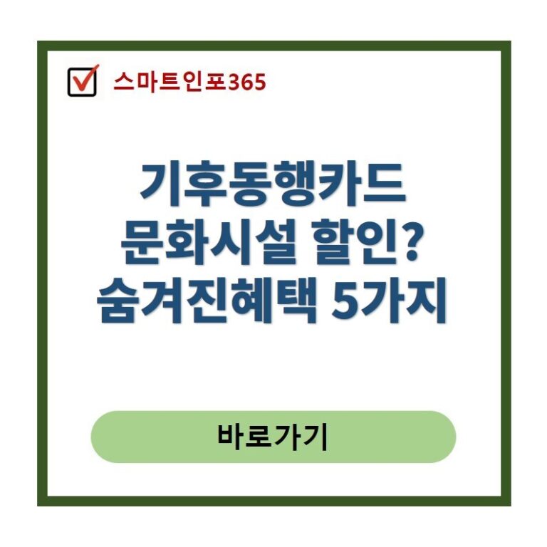 기후동행카드 혜택