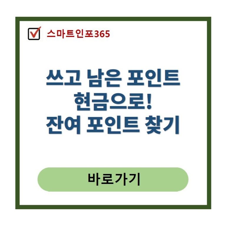숨은 잔여 포인트 찾는 법